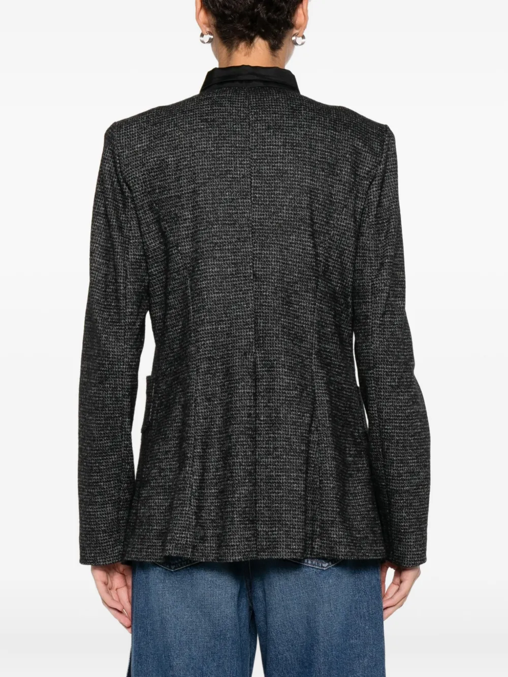 Emporio Armani Buttoned Jacket In Black
