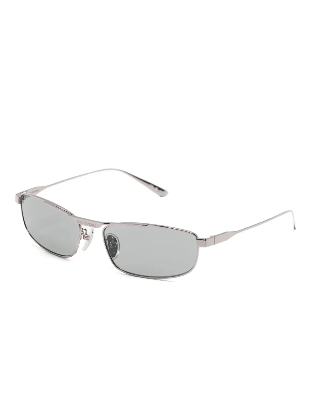 Balenciaga Eyewear logo-engraved rectangle-frame sunglasses - Zilver