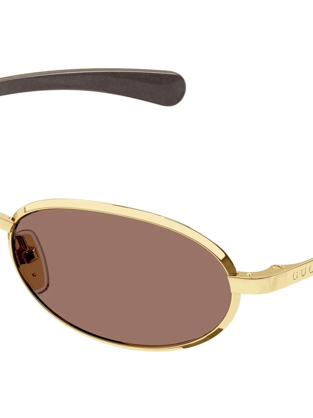 Gucci Eyewear Zonnebril met ovalen montuur - Goud