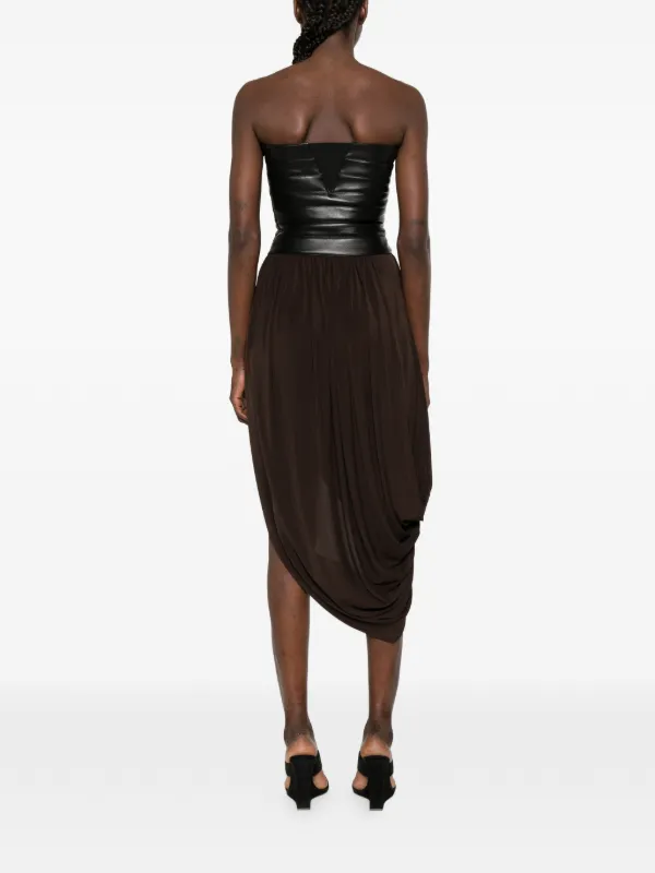 Alaa bustier-style Pleated Midi Dress | Brown | FARFETCH BH Alaa bustier-style Pleated Midi Dress | Brown | FARFETCH BH