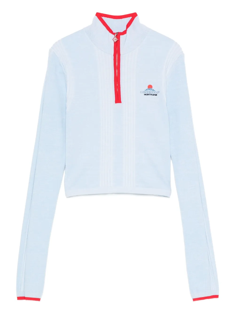 Casablanca ribbed zip-up sweatshirt | Blue | Image 1