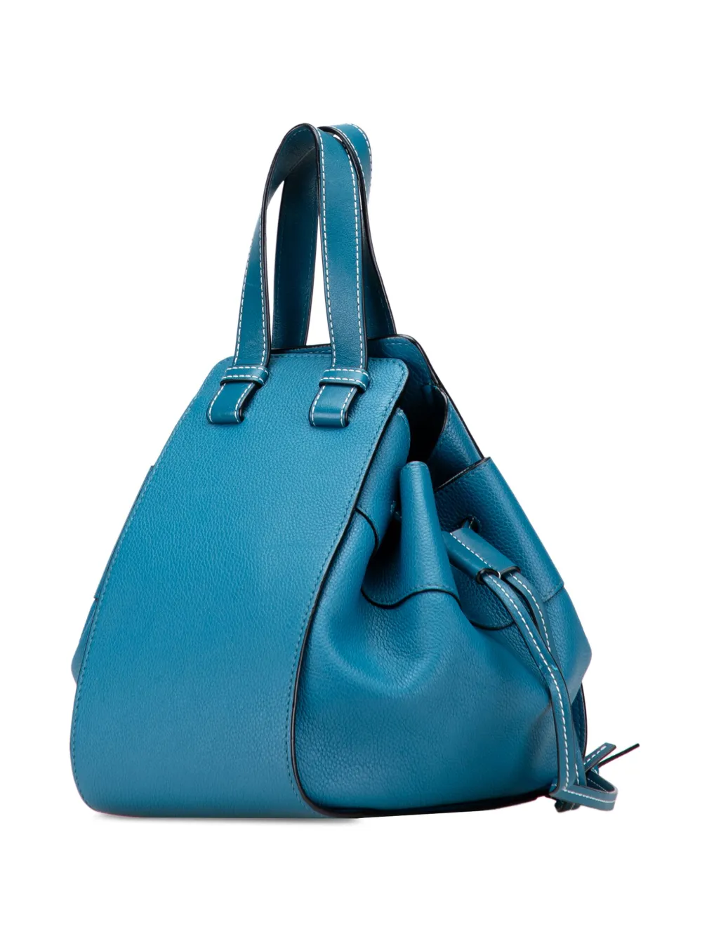 Pre-owned Loewe 2019 Small Grained Calfskin Drawstring Hammock Bag Satchel In Blue