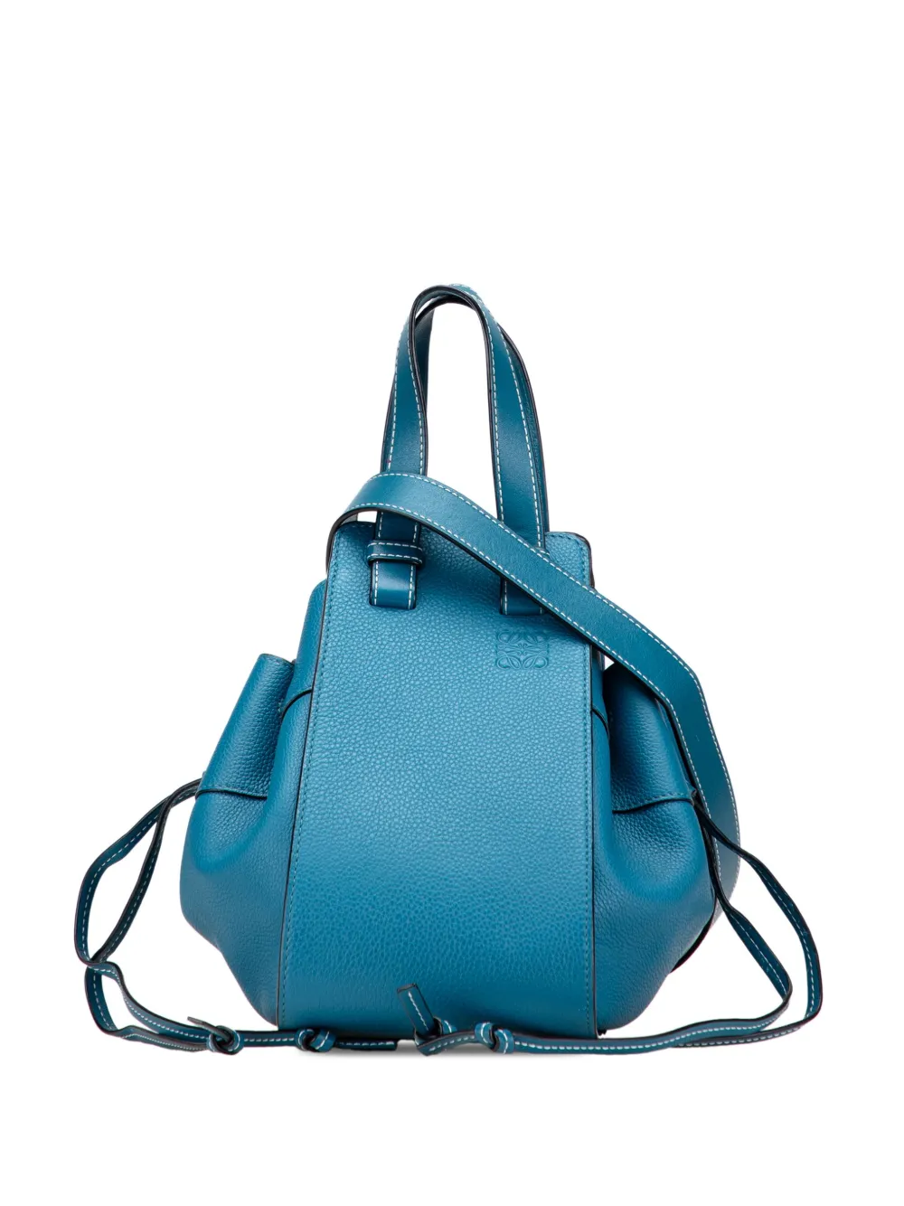 Loewe Pre-Owned 2019 スモール グレインカーフスキン ドローストリング ハンモック サッチェルバッグ - ブルー Loewe Pre-Owned 2019 スモール グレインカーフスキン ドローストリング ハンモック サッチェルバッグ - ブルー