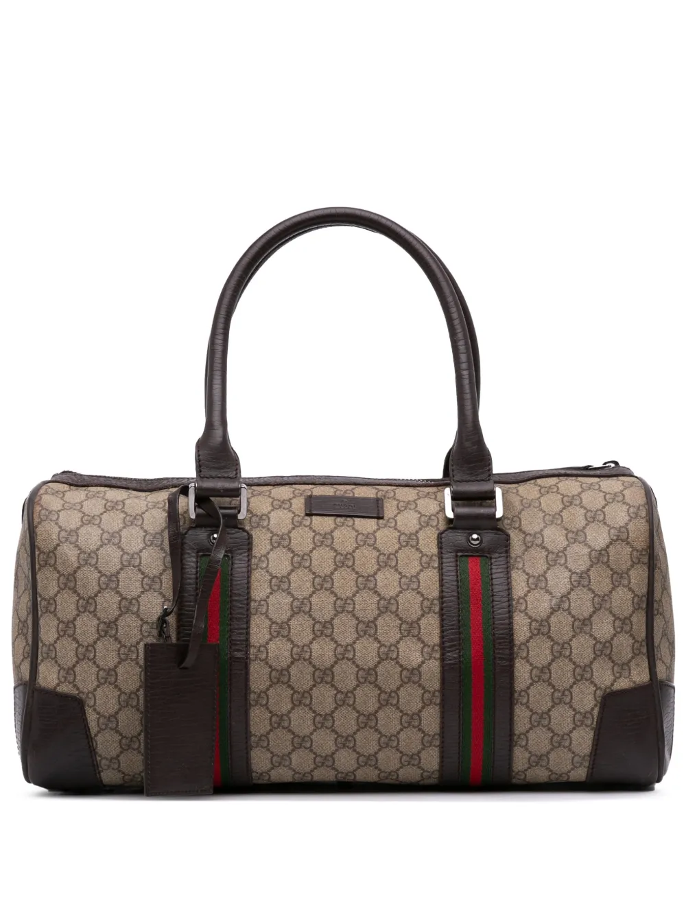 Gucci Pre-Owned 2000-2015 GG Supreme Web boston bag | Brown | Image 1