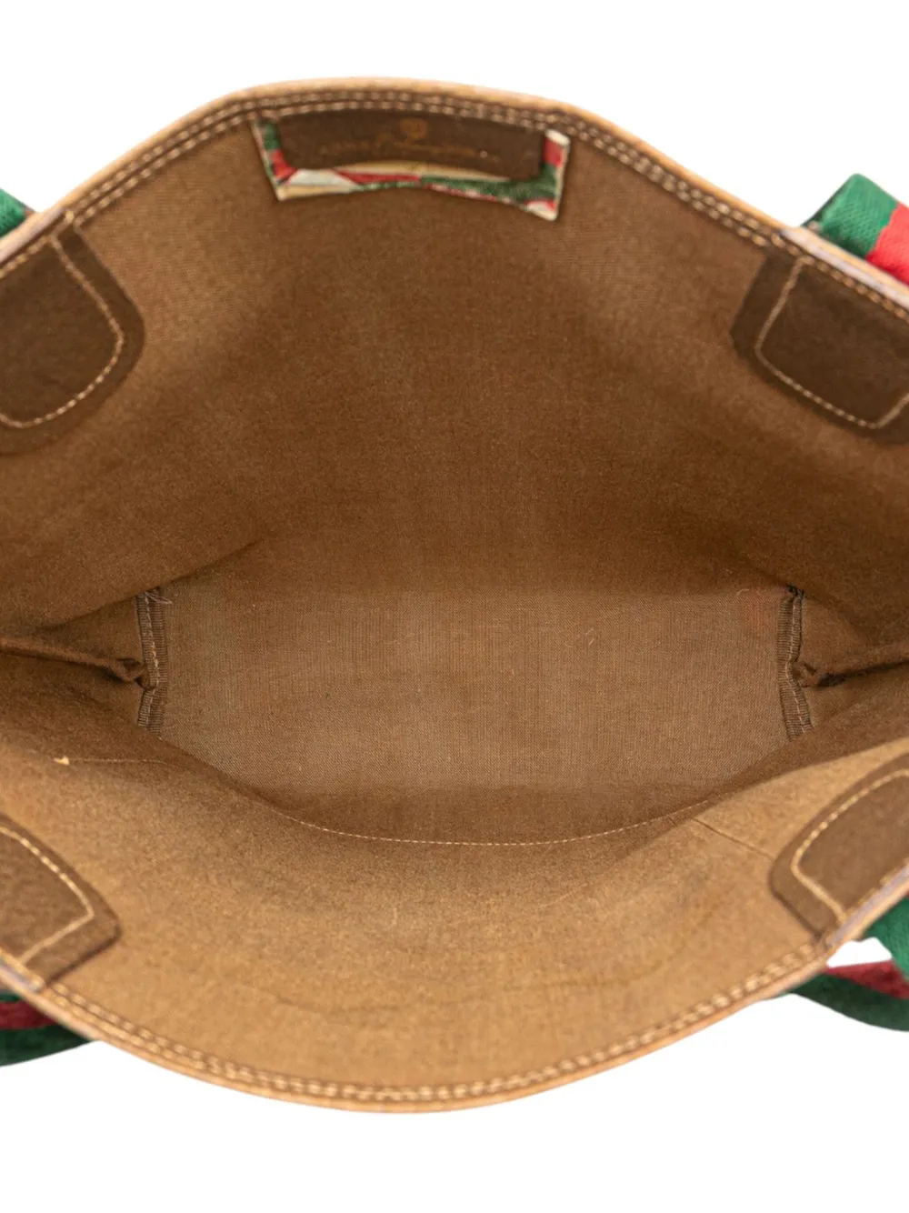 Pre-owned Gucci 20th Century Gg Supreme Web Tote Bag In Brown