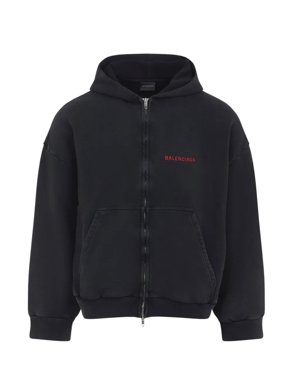 Balenciaga Zip hooded cotton sweatshirt - Nero