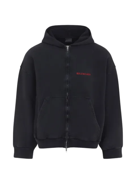 Balenciaga Zip hooded cotton sweatshirt