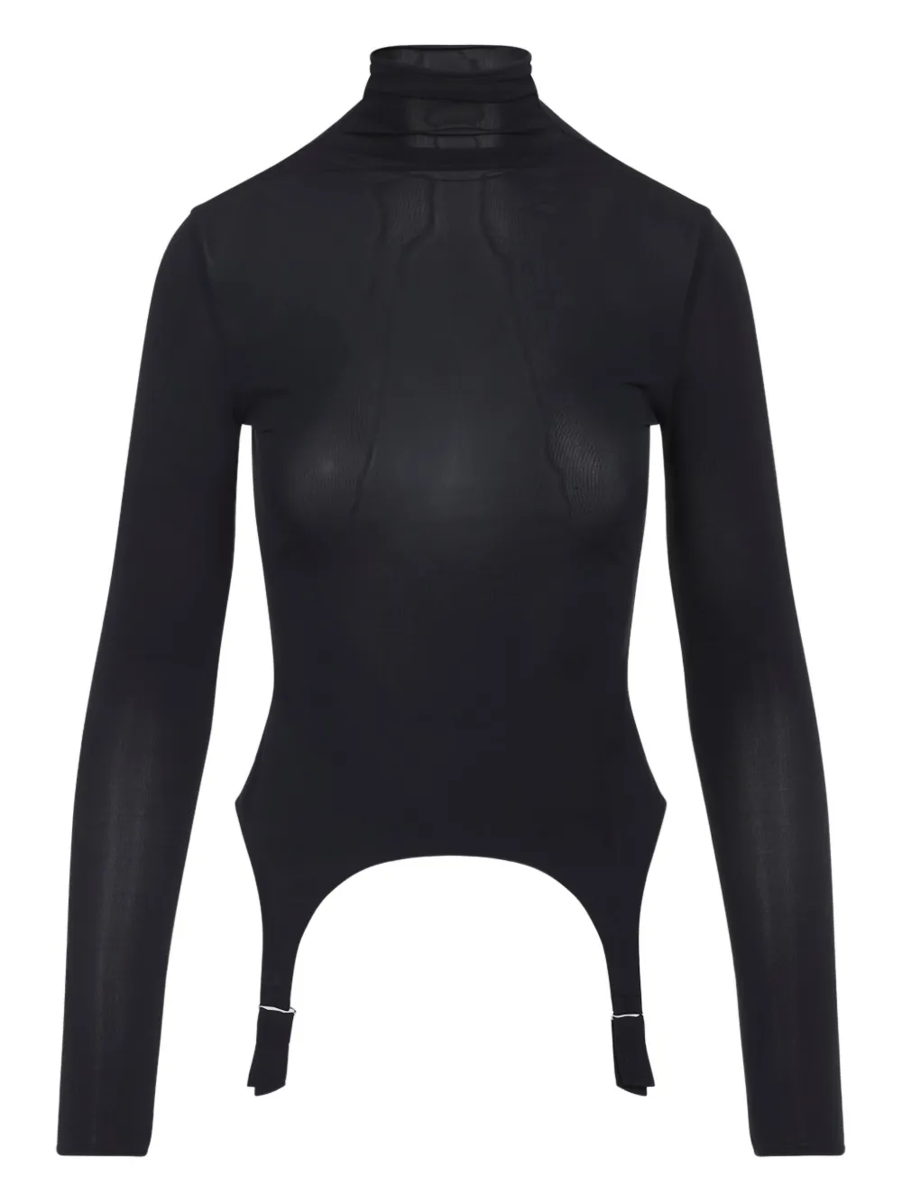 Jean Paul Gaultier Lingerie-inspired Garter Top In Stretch Rayon In Black