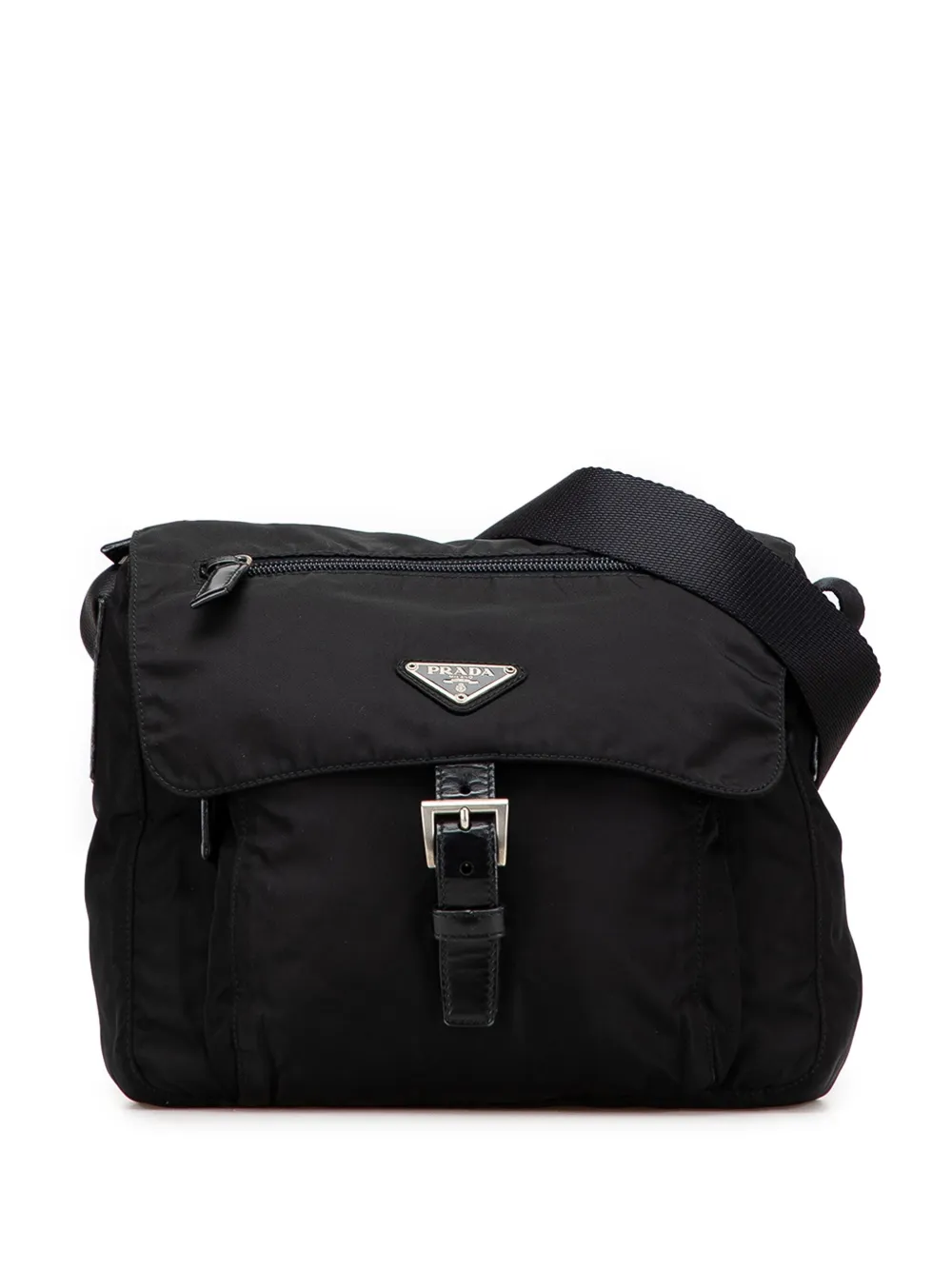 Prada Pre-Owned 2000-2013 Tessuto Zip Buckle Messenger Bag crossbody bag | Black | Image 1