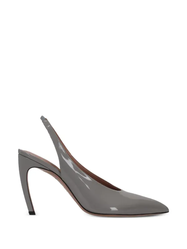 The Attico Viper Slingback Pumps in Grey
