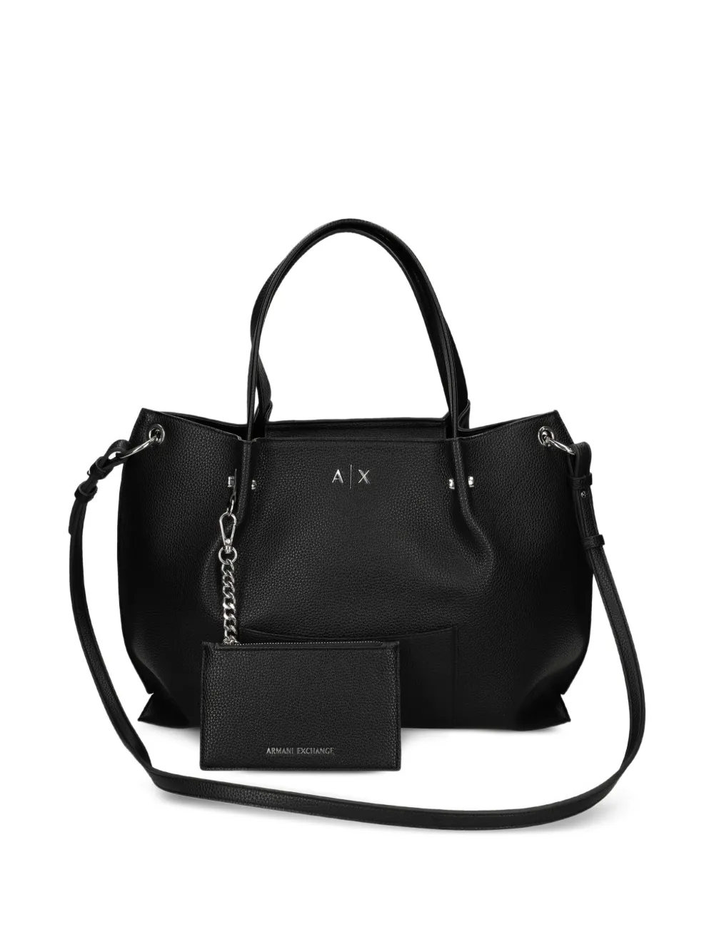 Armani Exchange Logo-detail Tote Bag In Black