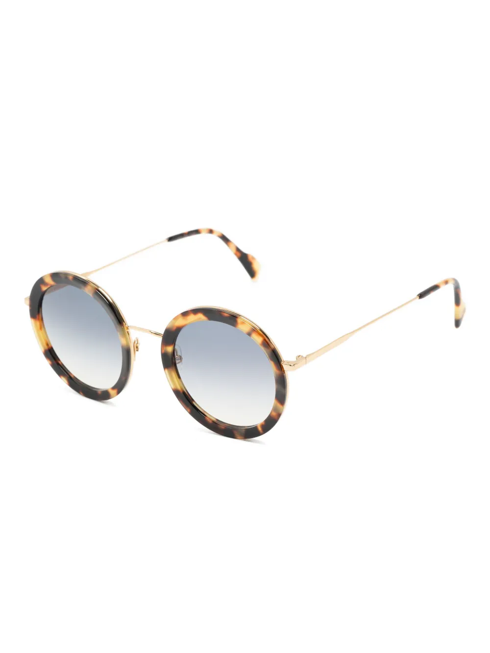 Andy Wolf tortoiseshell-effect round-frame sunglasses - Bruin