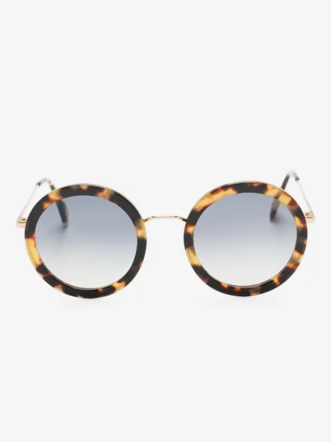 Andy Wolf tortoiseshell-effect round-frame sunglasses