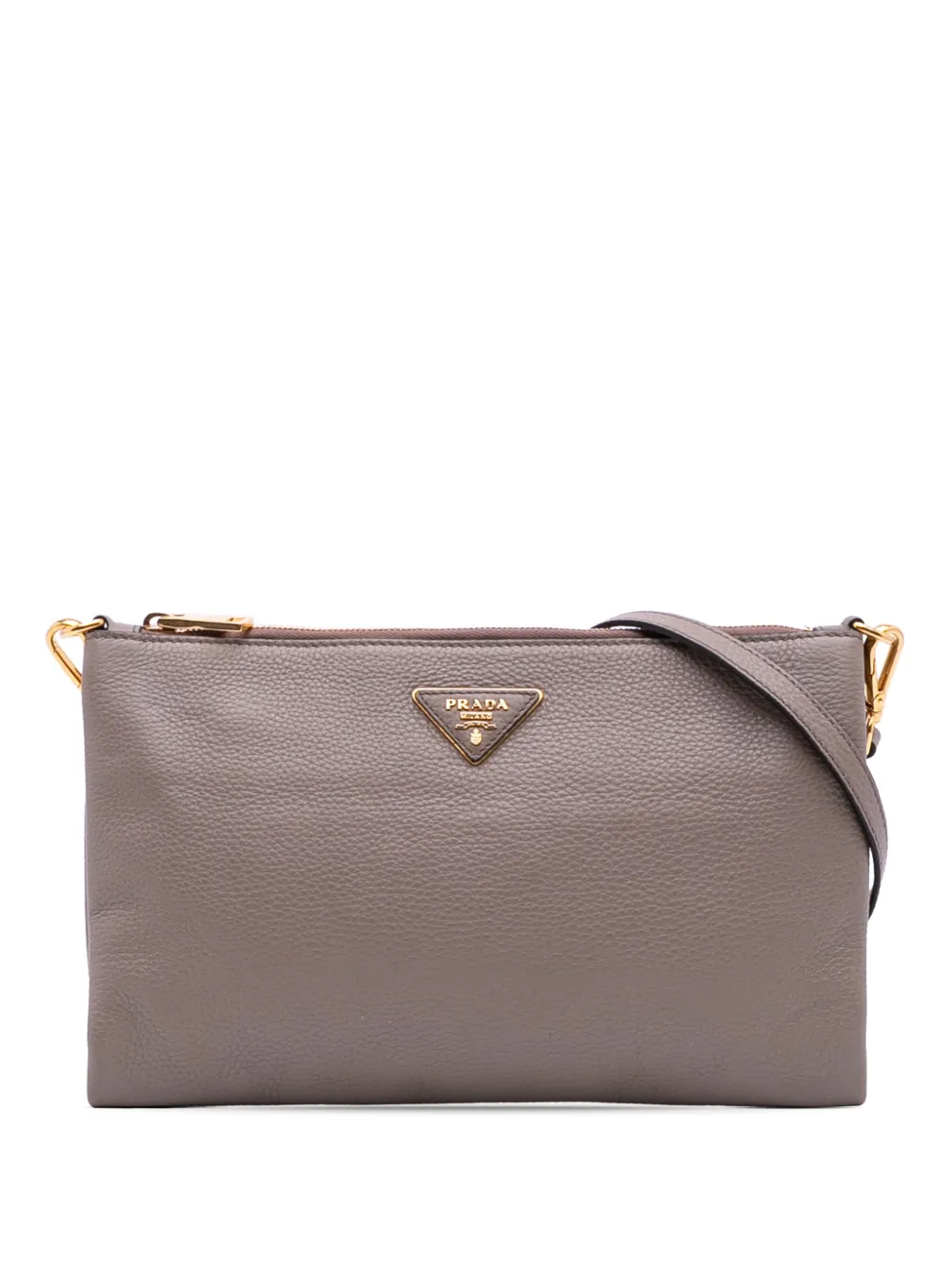 Pre-owned Prada 2000-2025 Vitello Daino Crossbody Bag In Brown