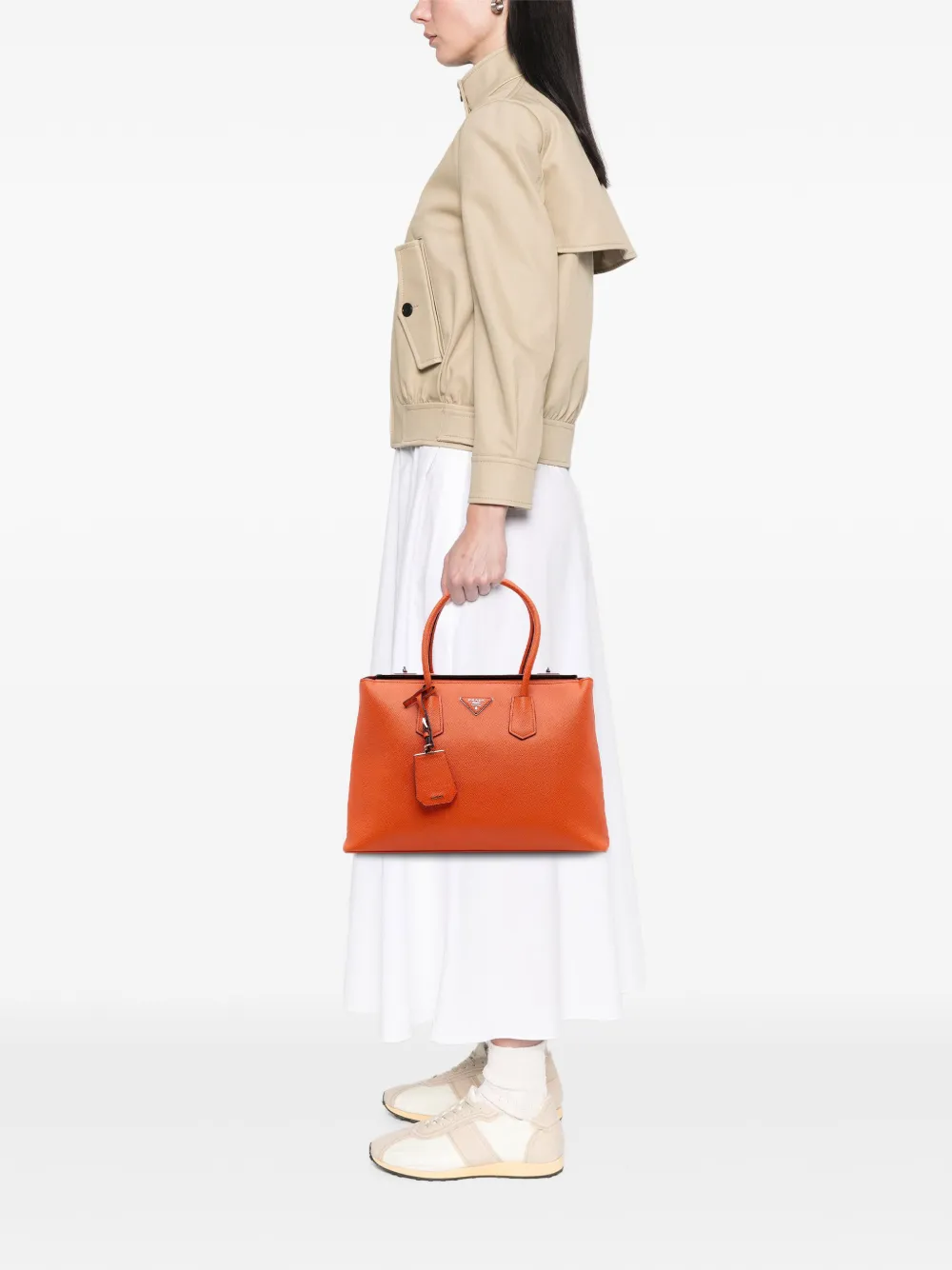 Prada Pre-Owned 2000-2025 Saffiano Cuir Turnlock Twin satchel | Pre-Owned | Image 2