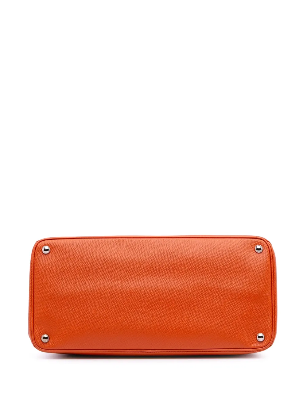Pre-owned Prada 2000-2025 Saffiano Cuir Turnlock Twin Satchel In Orange