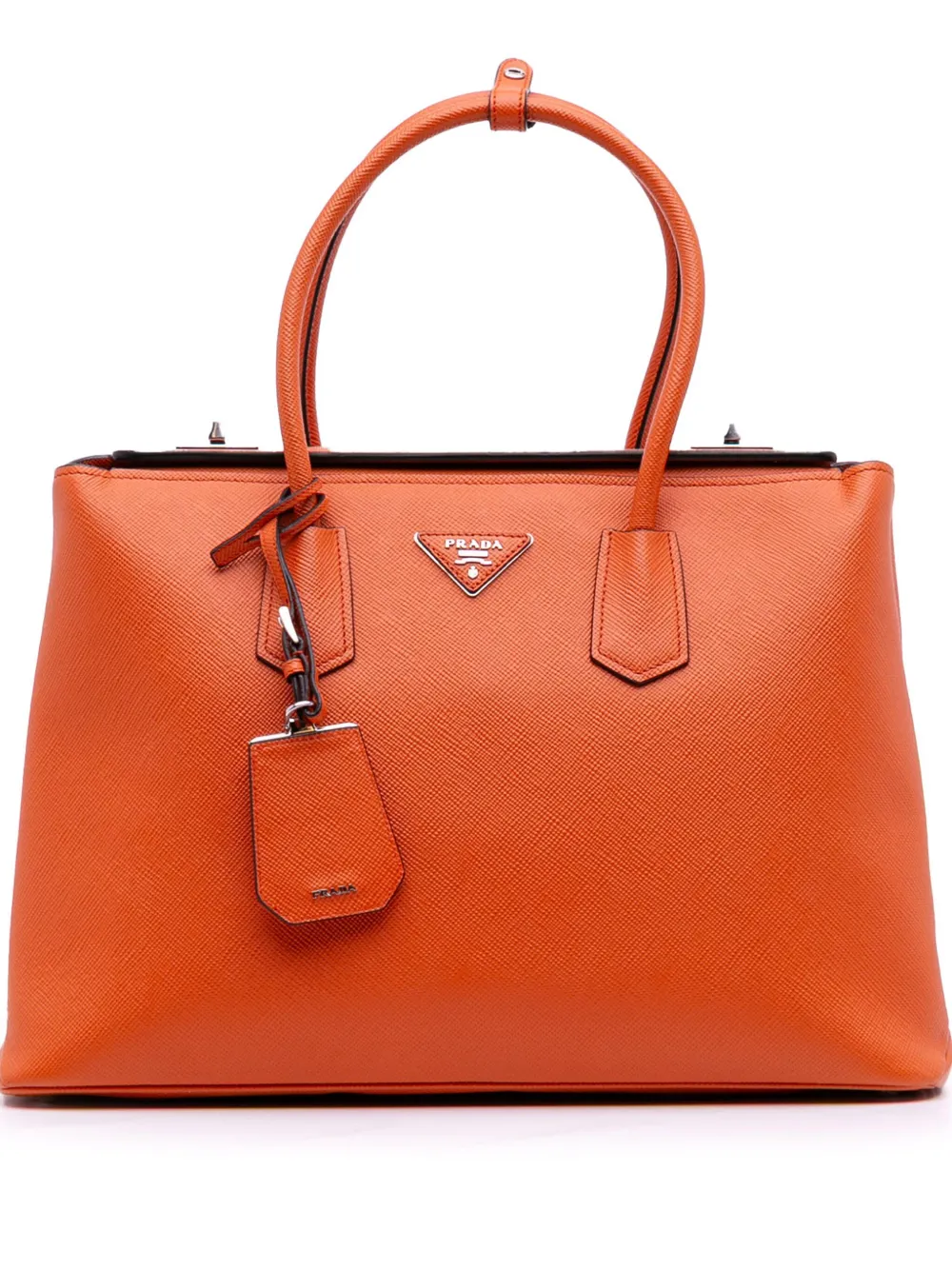 Prada Pre-Owned 2000-2025 Saffiano Cuir Turnlock Twin satchel | Orange | Image 1