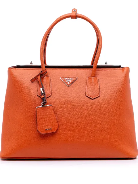 Prada Pre-Owned bolsa satchel Cuir Turnlock Twin de saffiano 2000-2025