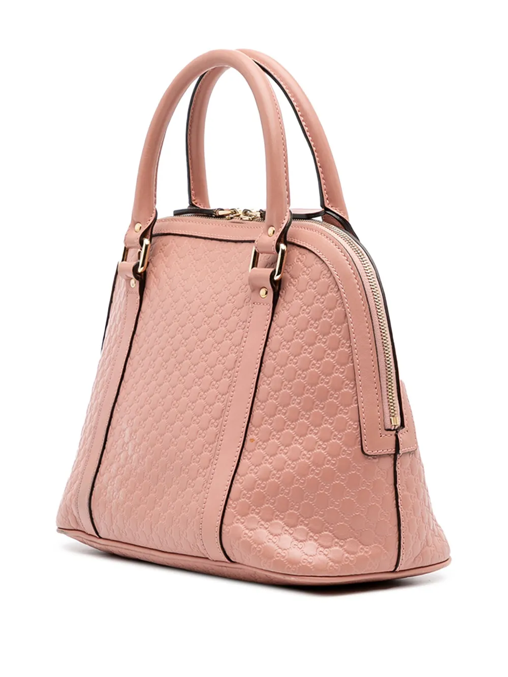 Pre-owned Gucci 2016-2025 Medium Microssima Dome Satchel In Pink
