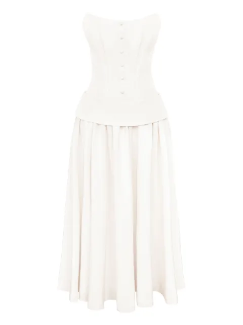 POST MERIDIEM Serment buttoned corset maxi dress