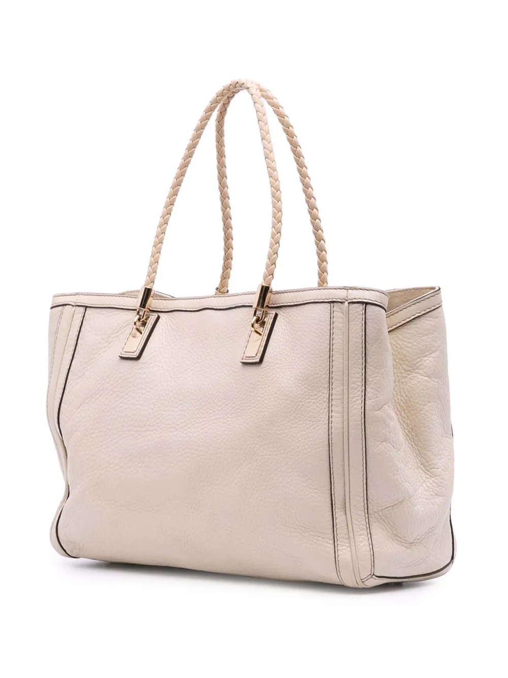 Pre-owned Gucci 2016-2025 Medium Leather Bella Tote Bag In White