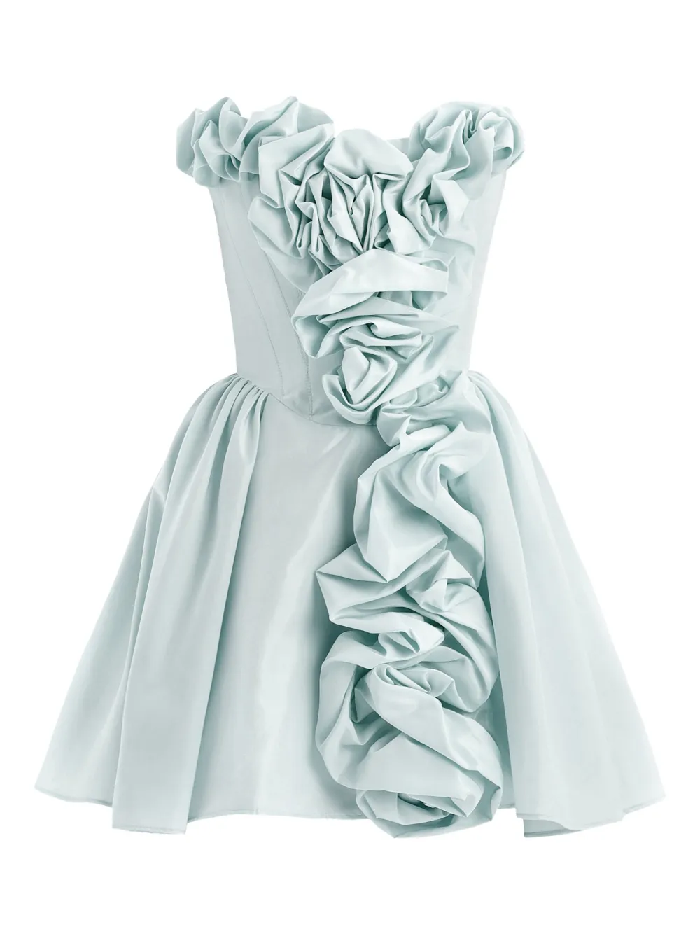 POST MERIDIEM vestido corto estilo corset con volantes | azul | Image 1