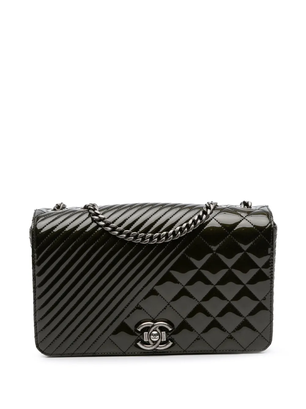 CHANEL Pre-Owned 2014-2015 Medium Patent Coco Boy Flap shoulder bag | Black | Image 1