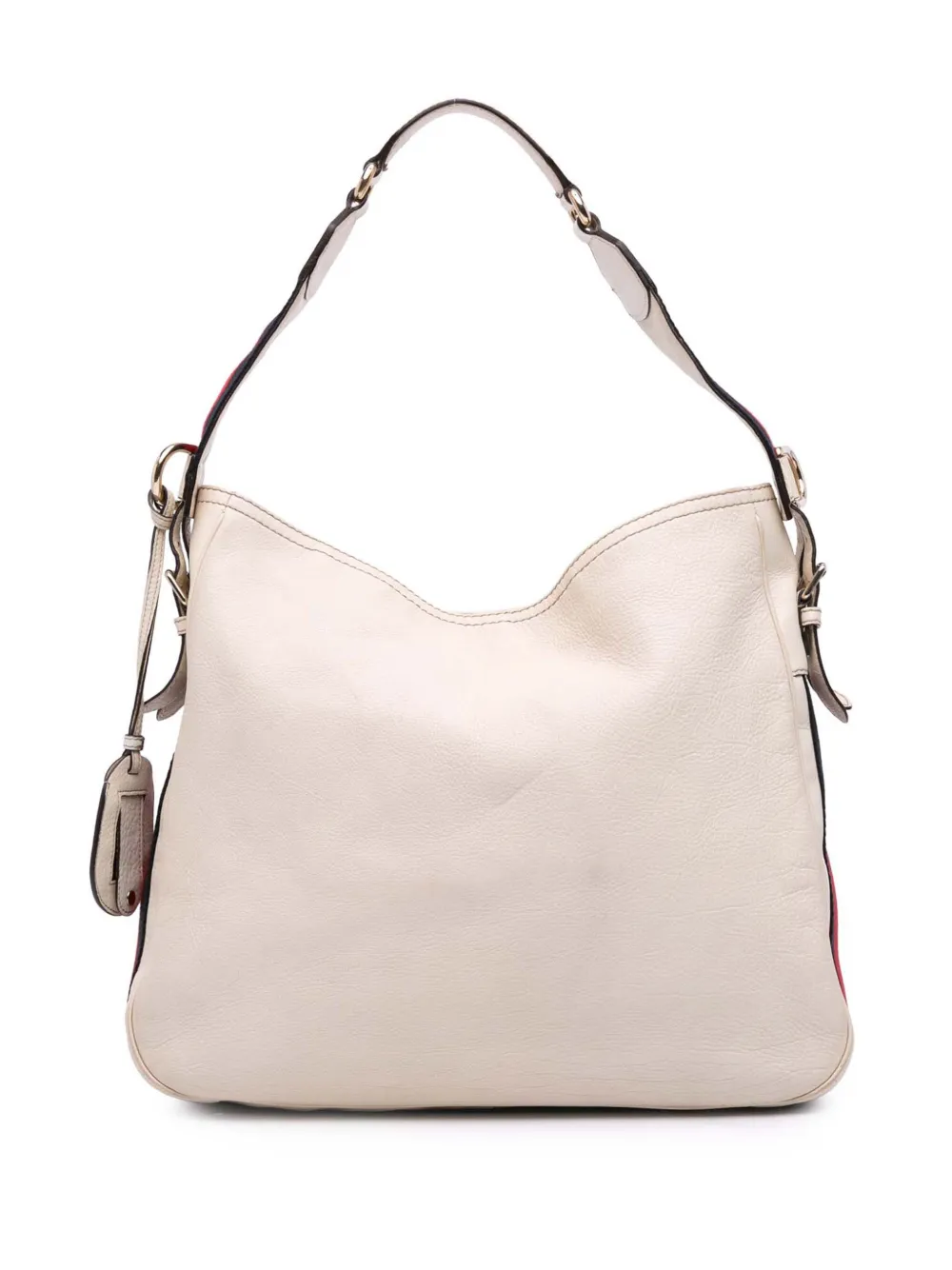 Gucci Pre-Owned 2016-2025 Medium Pebbled Calfskin Web Heritage shoulder bag | White | Image 1