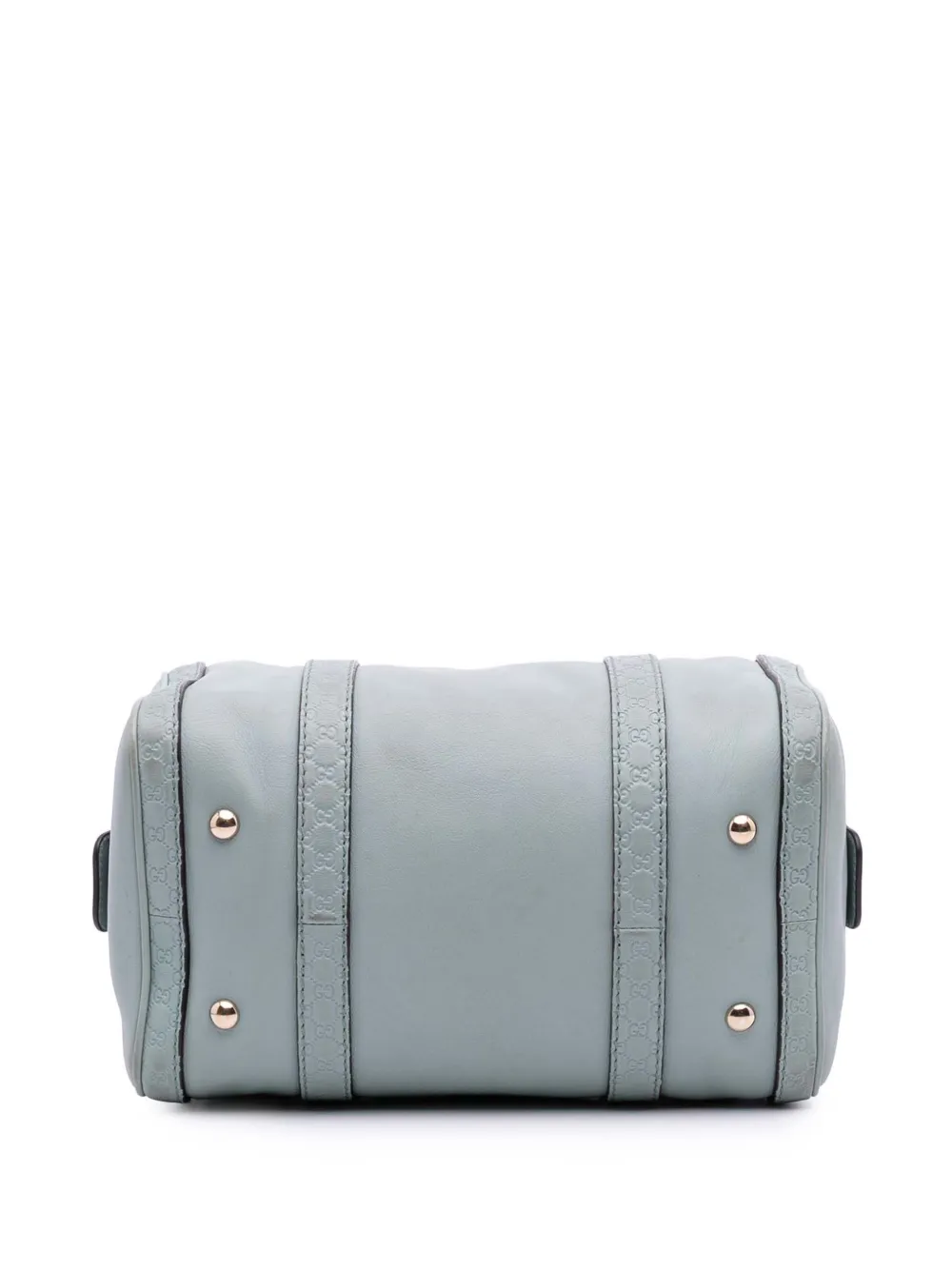 Pre-owned Gucci 2016-2025 Small Microssima Trimmed Leather Joy Boston Bag Satchel In Blue