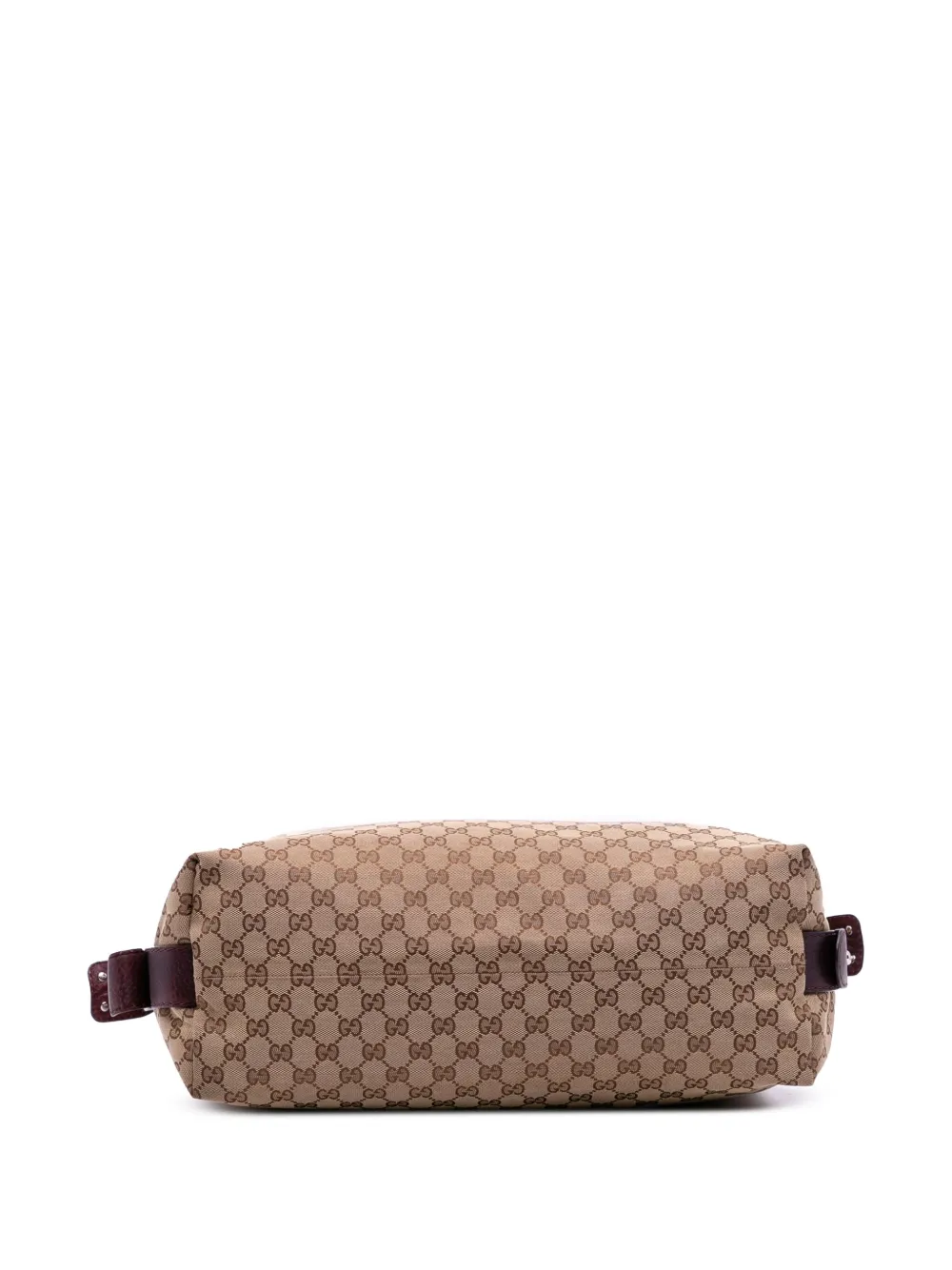 Pre-owned Gucci 2016-2025 Large Gg Canvas Bamboo Bar Tote Bag In Brown