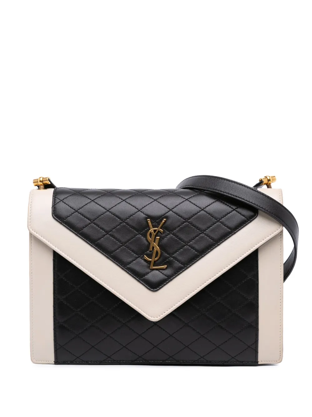 Saint Laurent Pre-Owned 2021 Bicolor Quilted Lambskin Gaby crossbody bag | Black | Image 1