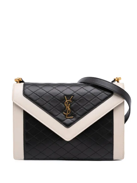Saint Laurent Pre-Owned 2021 Bicolor Quilted Lambskin Gaby crossbody bag