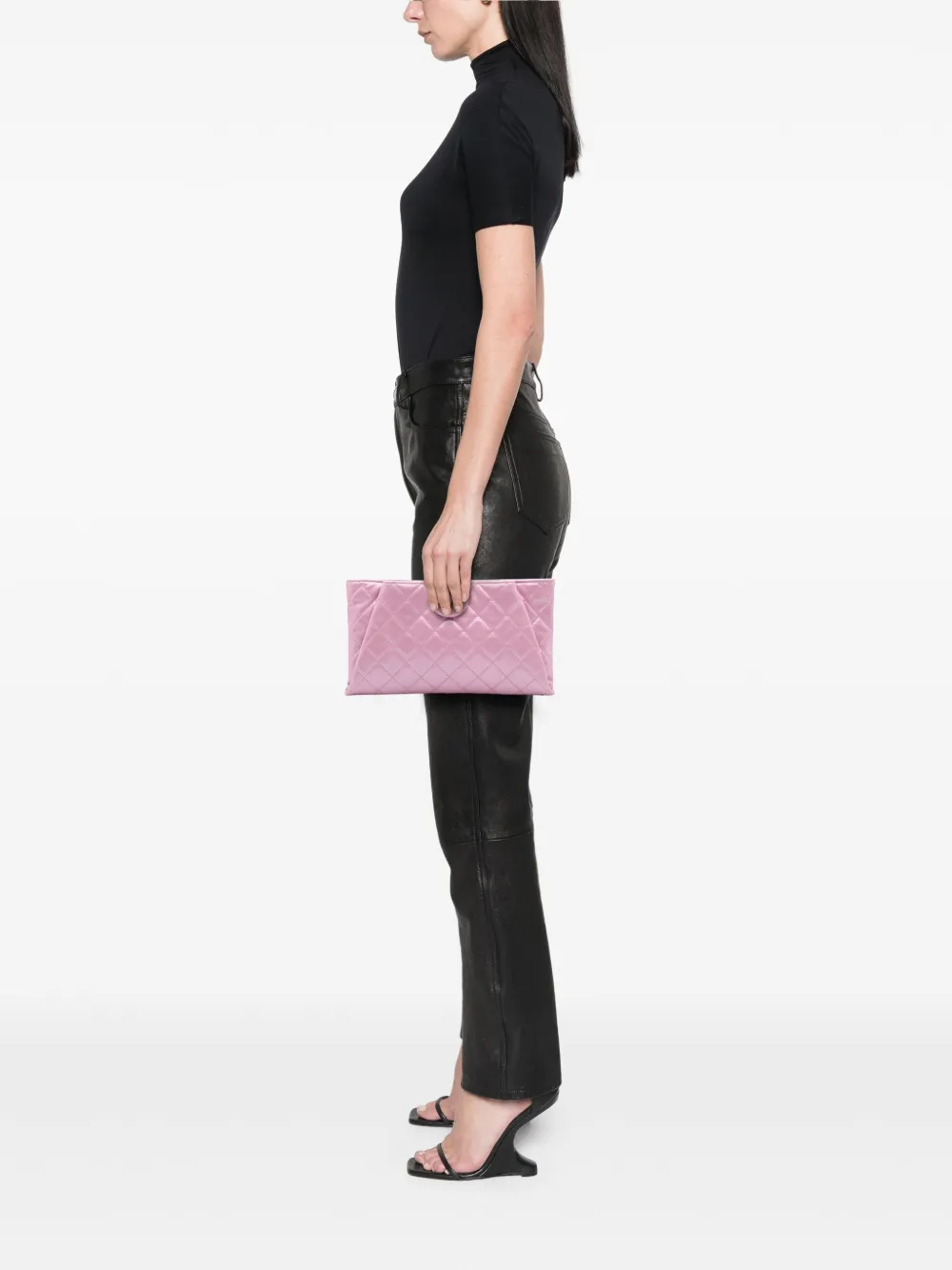 CHANEL Pre-Owned 2015-2016 Quilted Glazed Calfskin Coco Pleats clutch bag | Pre-Owned | Image 2