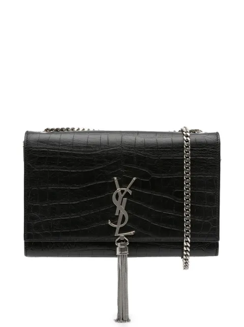 Saint Laurent Pre-Owned bolsa crossbody Medium Croc Embossed Leather Kate Tassel 2016