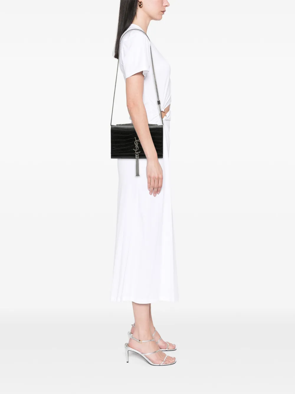 Saint Laurent Pre-Owned 2016 Medium Croc Embossed Leather Kate Tassel crossbody bag | Pre-Owned | Image 2