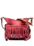Burberry Pre-Owned 2000-2017 Small Mega Check Canvas and Suede Fringe Belgrove bucket bag - Brown