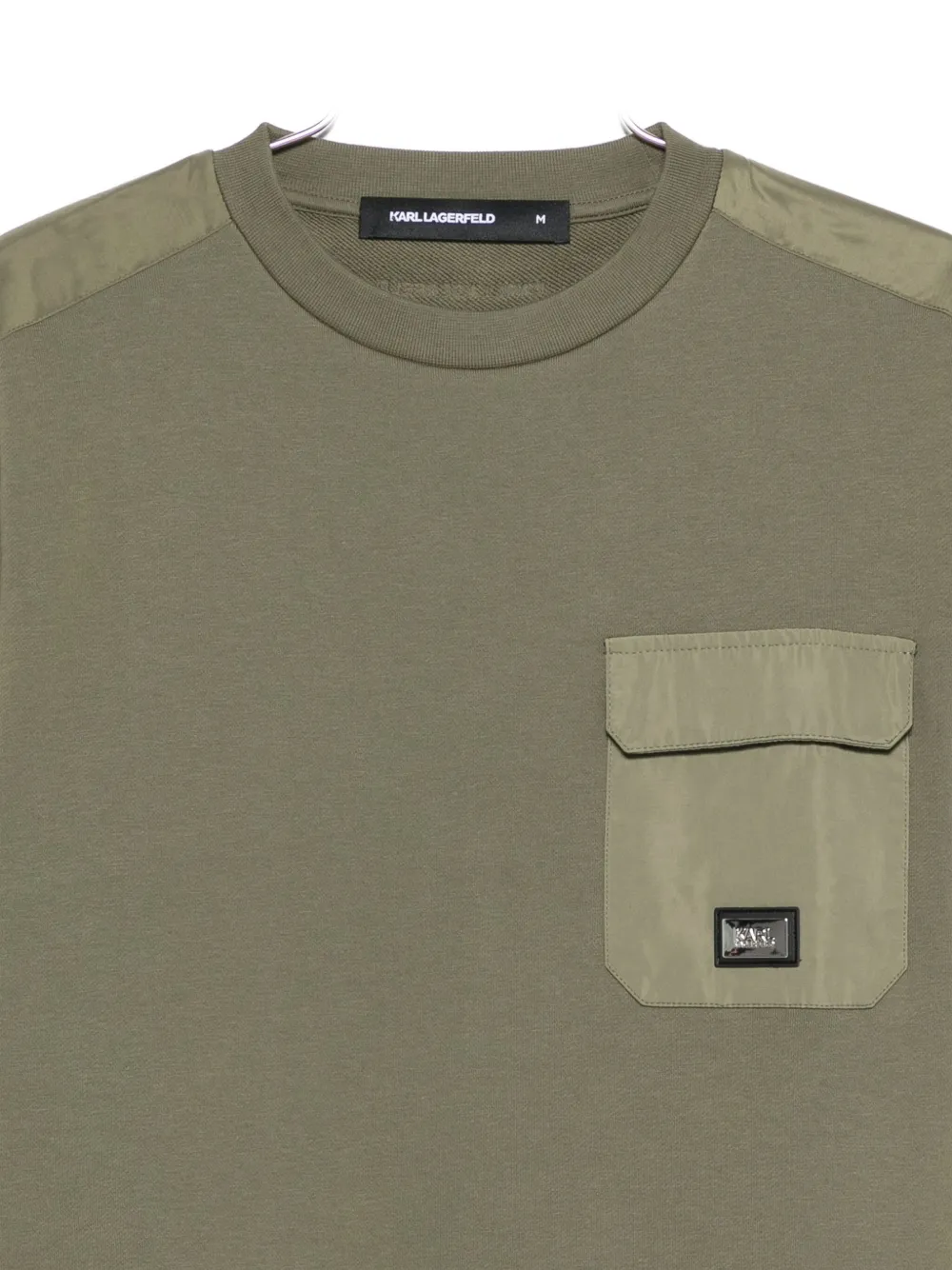 Karl Lagerfeld Shoulder-panel Sweatshirt In Green