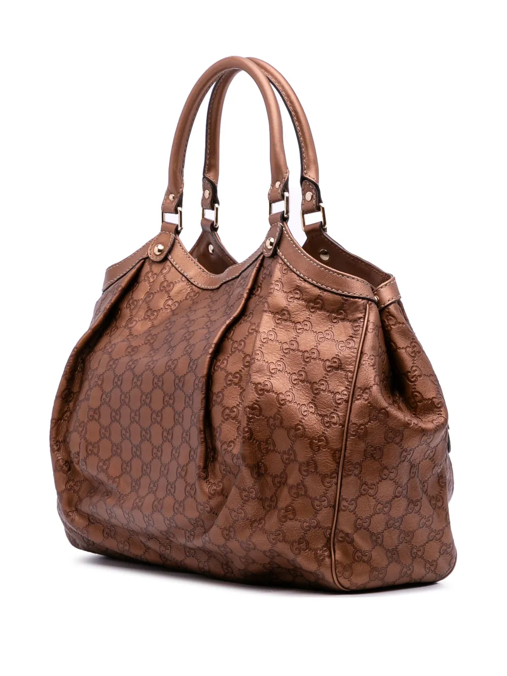 Pre-owned Gucci 2016-2025 Large Ssima Sukey Tote Bag In Brown