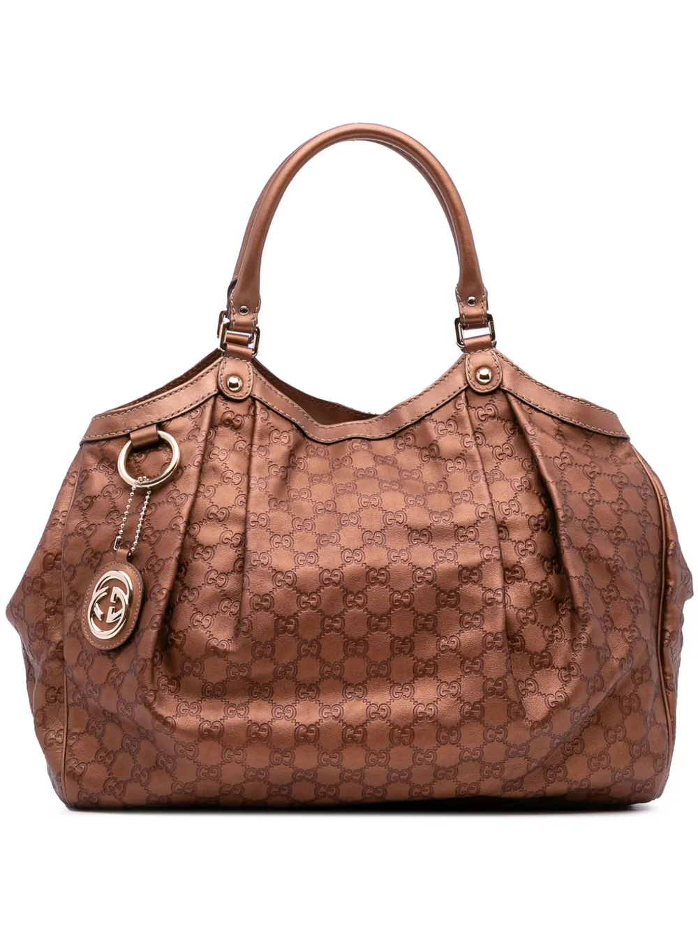 Pre-owned Gucci 2016-2025 Large Ssima Sukey Tote Bag In Brown