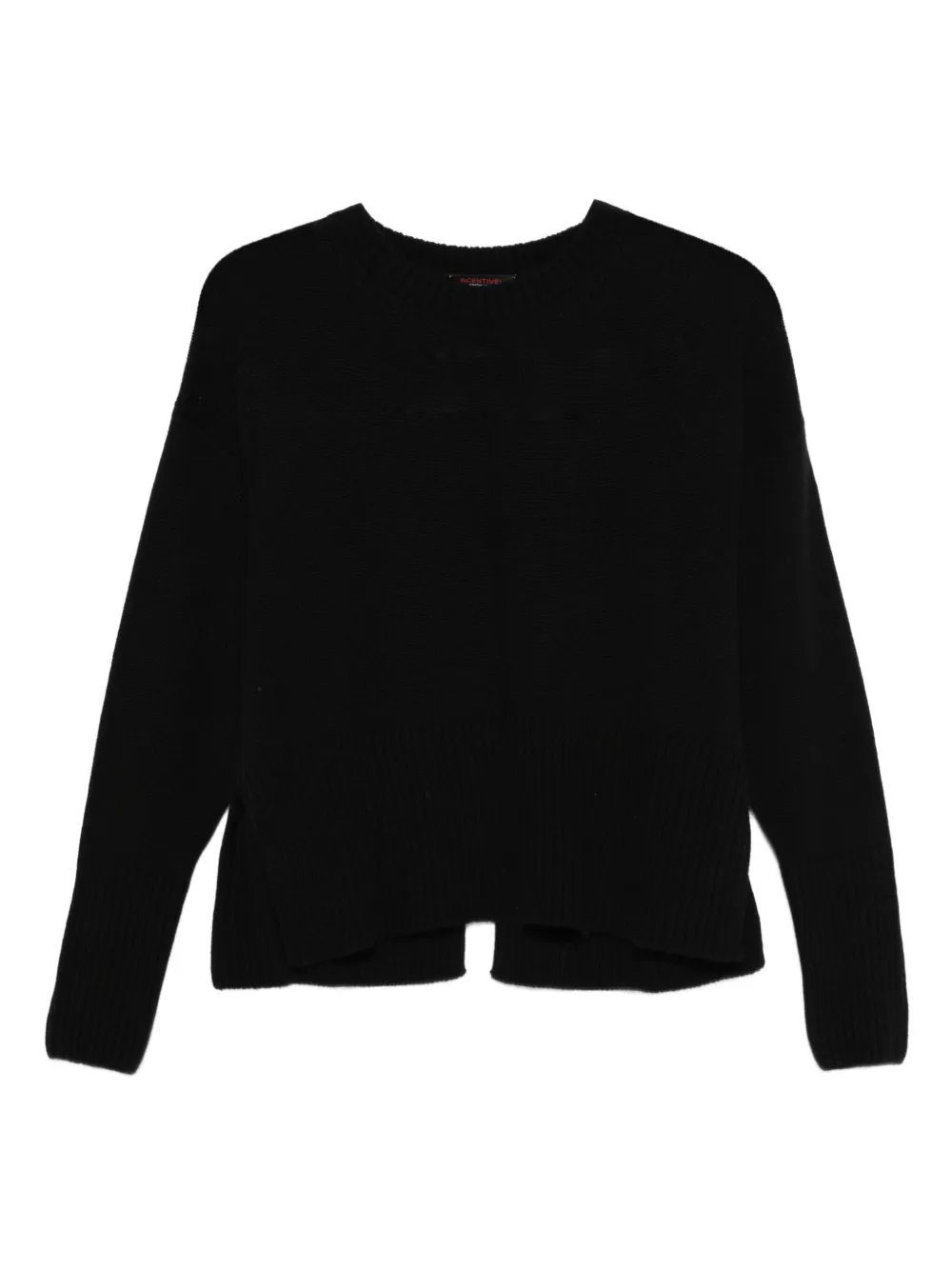 Incentive! Cashmere Split-back Cashmere Pullover In Black