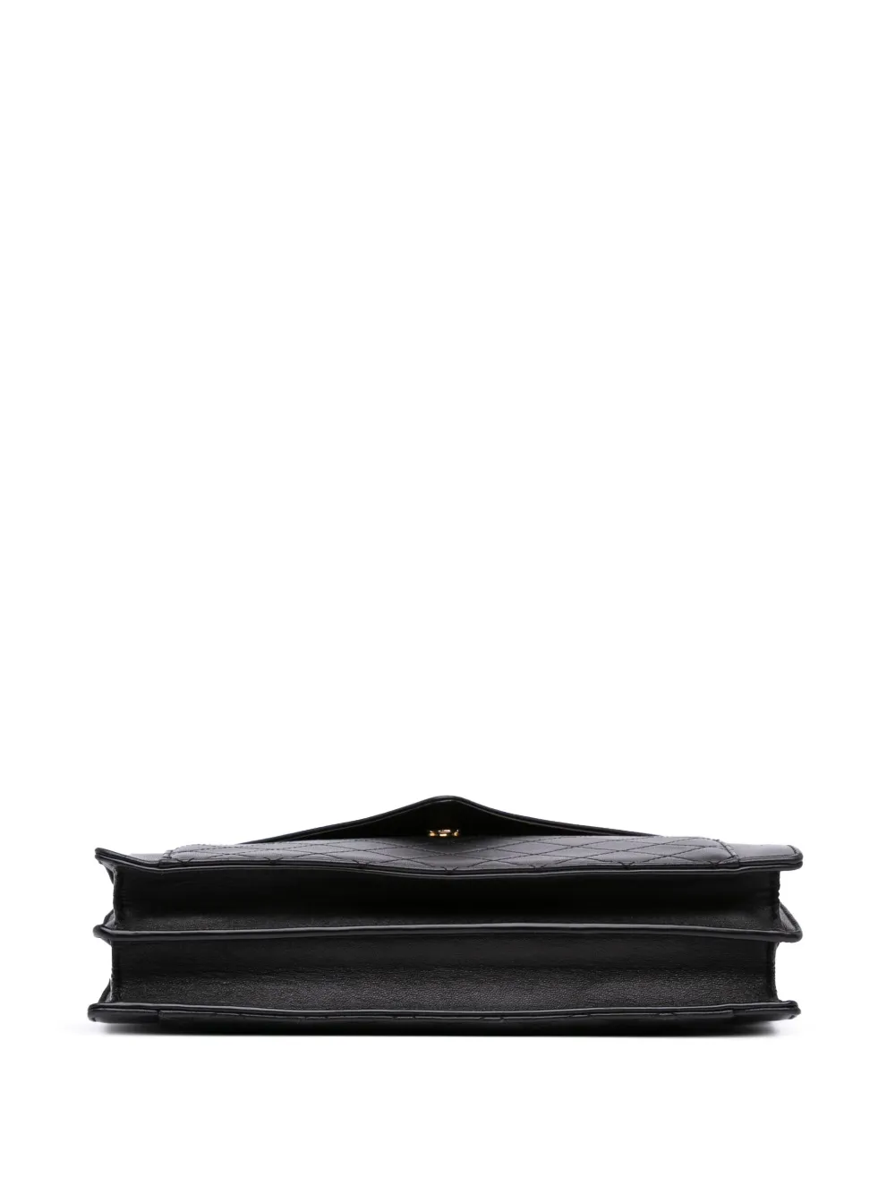 Pre-owned Saint Laurent 2021 Quilted Lambskin Gaby Shoulder Bag In Black