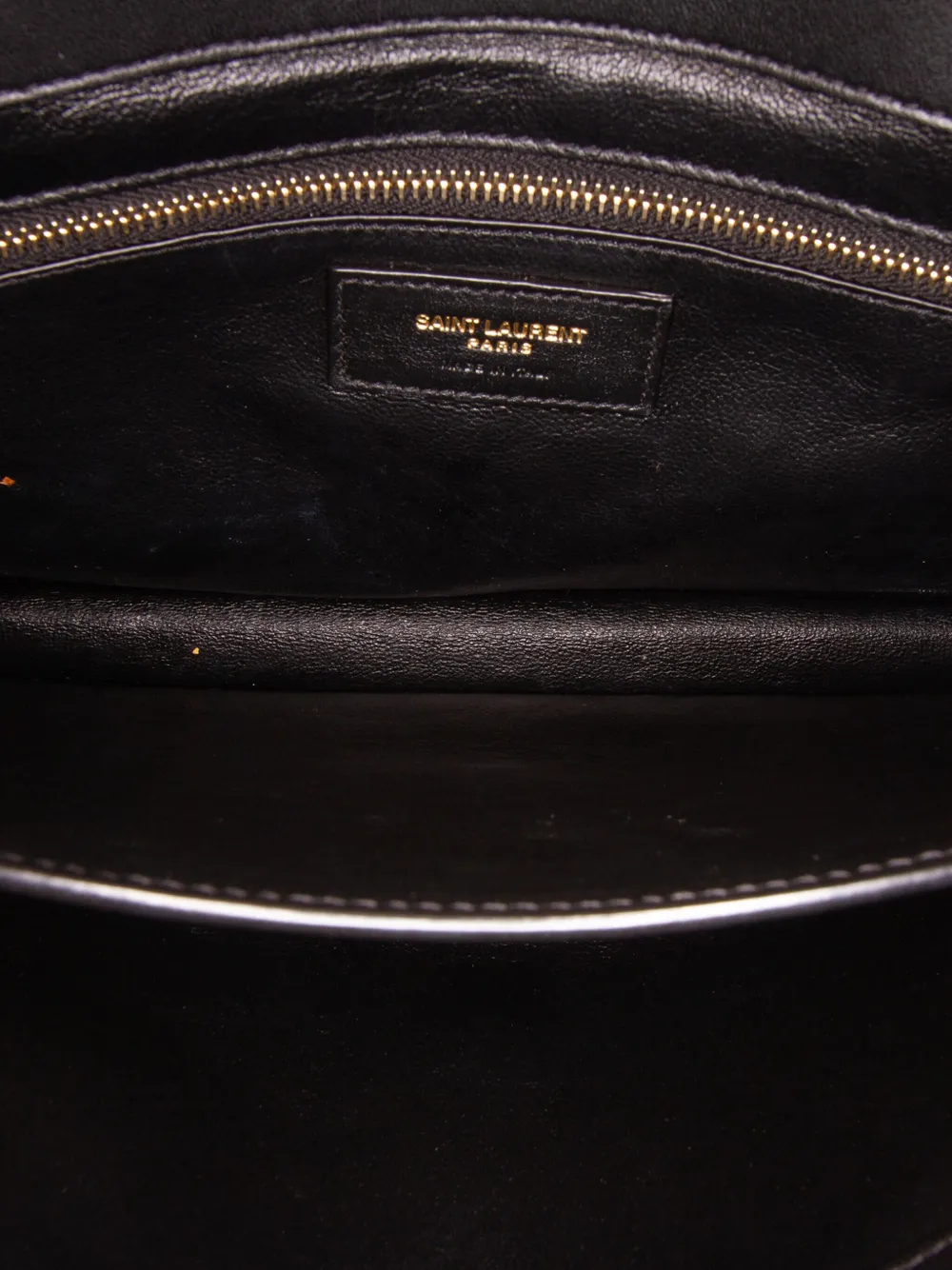 Pre-owned Saint Laurent 2021 Quilted Lambskin Gaby Shoulder Bag In Black