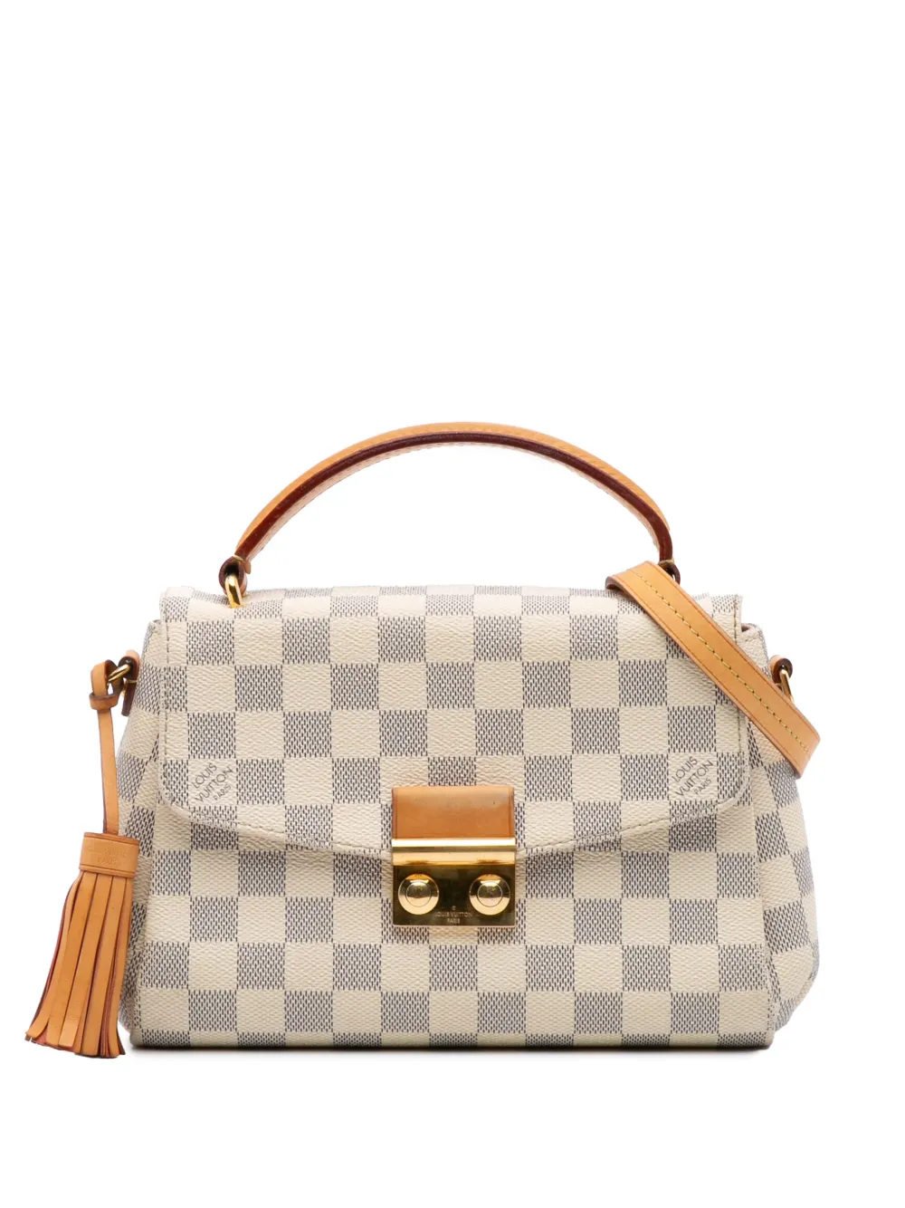 Louis Vuitton Pre-Owned 2018 Damier Azur Croisette satchel | White | Image 1