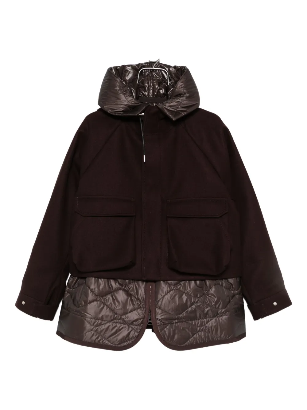 Sacai Panelled Jacket In Brown