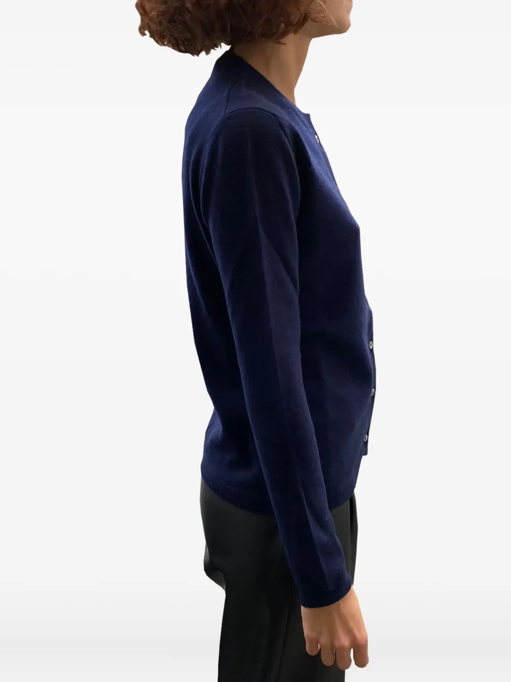 La Rose Buttoned Cashmere Cardigan In Blue
