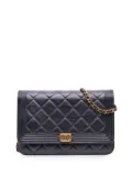 CHANEL Pre-Owned 2014-2015 Quilted Lambskin Boy Wallet On Chain crossbody bag - Black