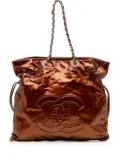 CHANEL Pre-Owned 2008-2009 CC Metallic Patent Bonbons tote bag - Brown