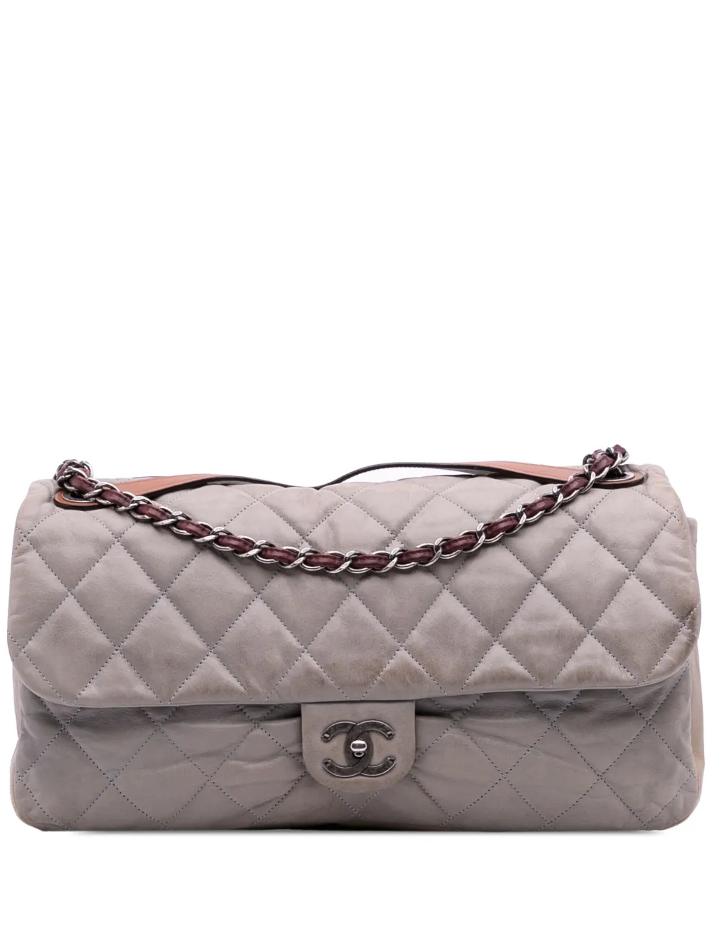CHANEL Pre-Owned 2010-2011 Jumbo Iridescent Calfskin In The Mix Flap satchel | Grey | Image 1