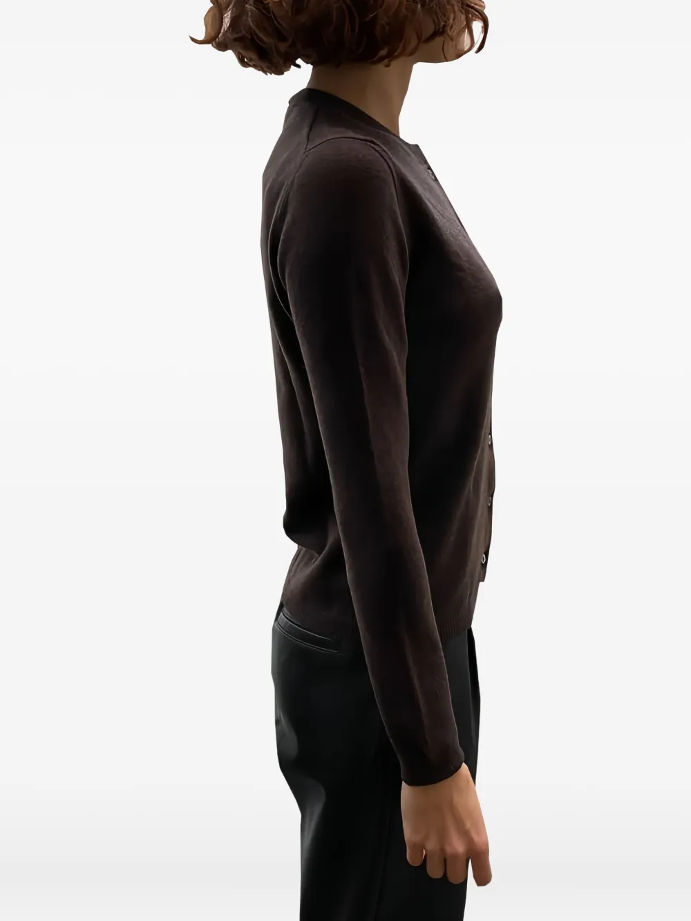 LA ROSE Kasjmier vest met knopen Bruin