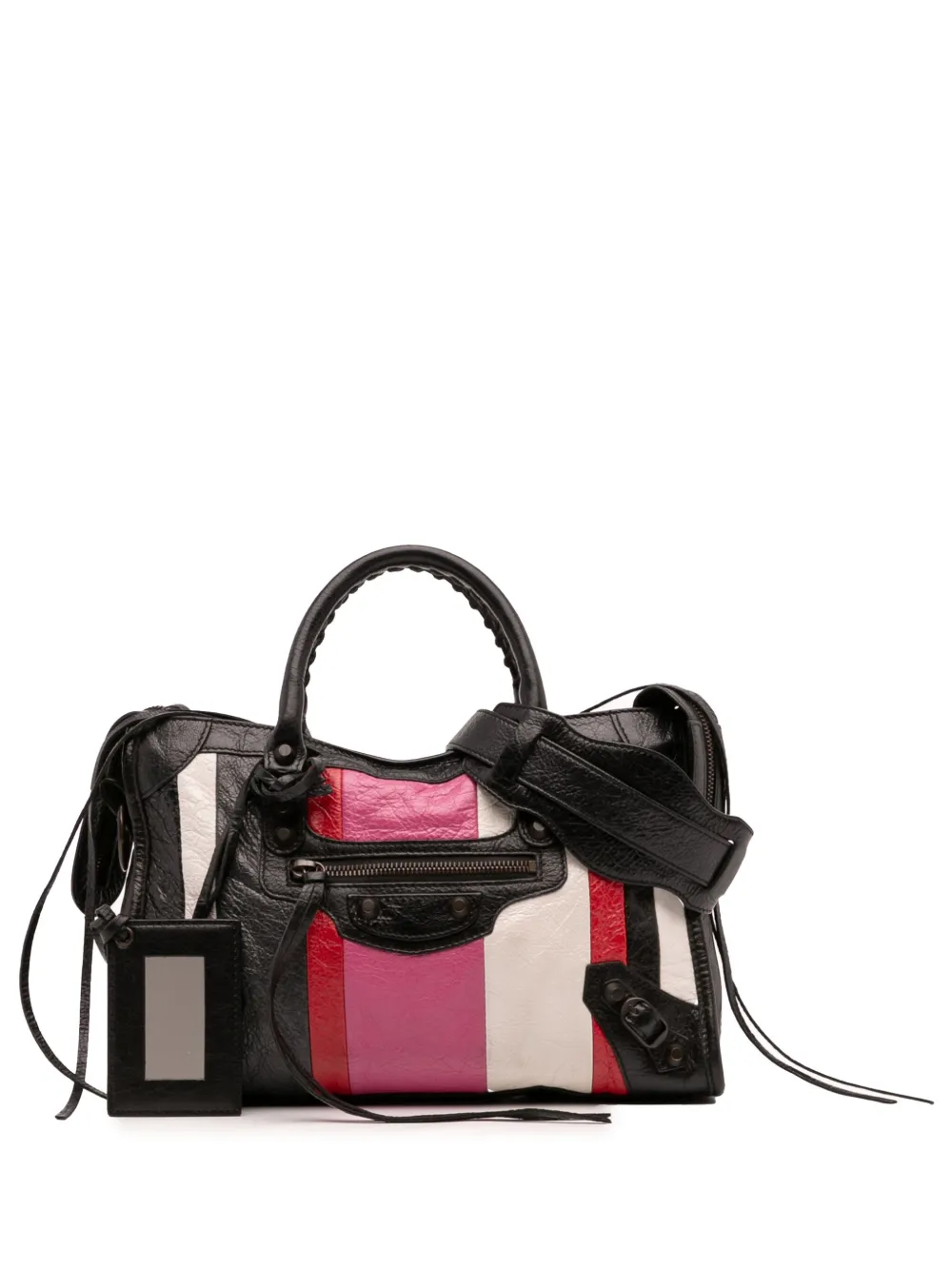 Balenciaga Pre-Owned 2018 スモール ラムスキン モトクロス ストライプ クラシック シティ サッチェルバッグ - Balenciaga Pre-Owned 2018 スモール ラムスキン モトクロス ストライプ クラシック シティ サッチェルバッグ -